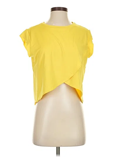 Pre-owned Gymshark Short Sleeve Top Yellow One Shoulder Neckline Tops