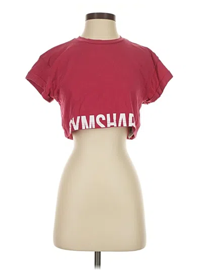 Pre-owned Gymshark Short Sleeve T-shirt In Burgundy