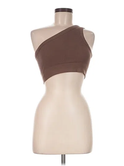 Pre-owned Gymshark Sleeveless Top Brown One Shoulder Neckline Tops