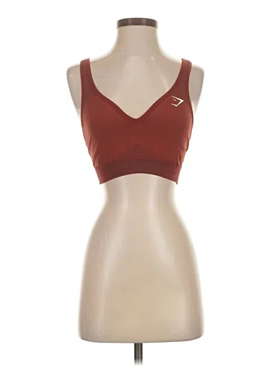 Pre-owned Gymshark Sleeveless Top Burgundy Sweetheart Neckline Tops