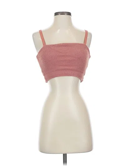 Pre-owned Gymshark Sleeveless Top Pink Strapless Neckline Tops