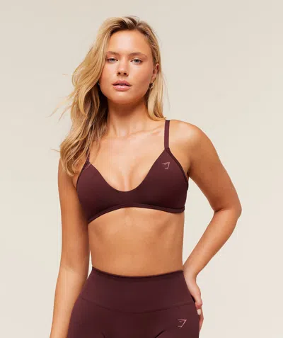 Gymshark Soft Sculpt V-neck Sports Bra In Brown