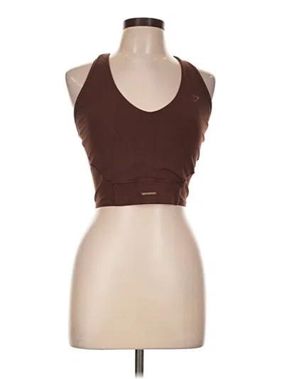 Pre-owned Gymshark Tank Top Brown Halter Neckline Tops
