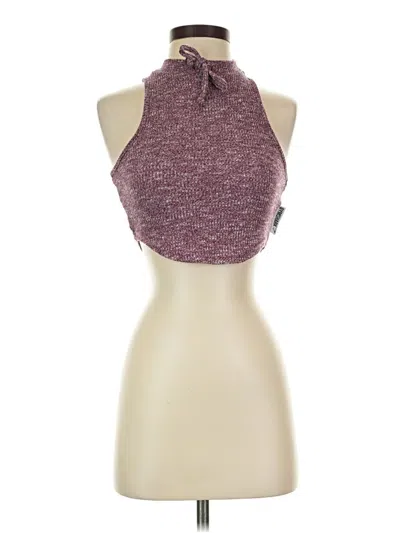 Pre-owned Gymshark Tank Top Burgundy Halter Neckline Tops