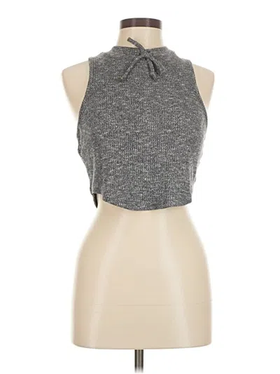 Pre-owned Gymshark Tank Top Gray Marled Pattern Halter Neckline Tops