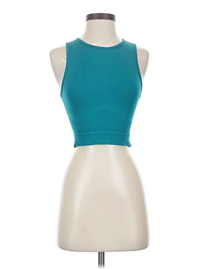 Pre-owned Gymshark Tank Top Teal Halter Neckline Tops In Blue