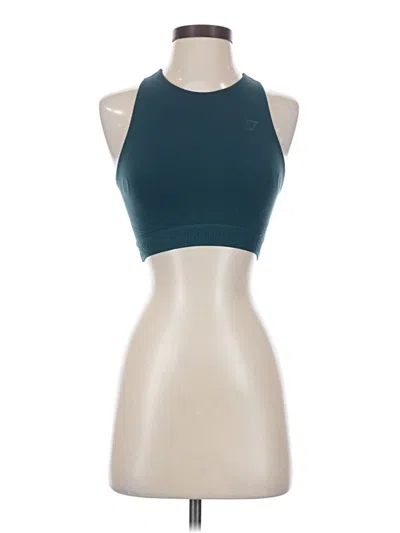 Pre-owned Gymshark Tank Top Teal Halter Neckline Tops In Blue