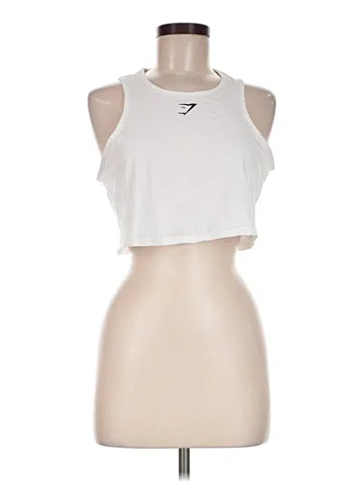 Pre-owned Gymshark Tank Top White Halter Neckline Tops