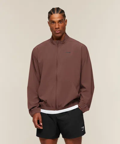 Gymshark Train Track Jacket In Brown