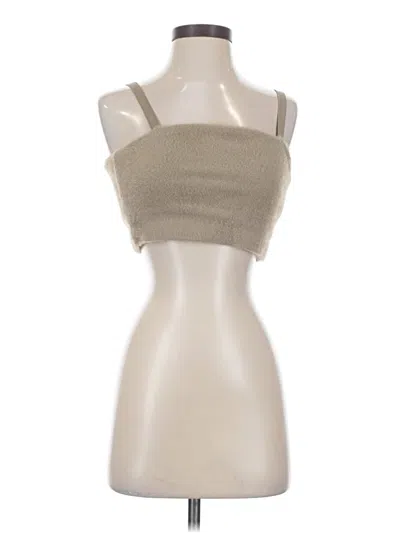 Pre-owned Gymshark Tube Top Tan Strapless Neckline Tops In Brown