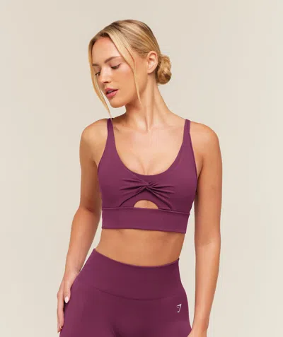 Gymshark Twist Front Sports Bra In Purple
