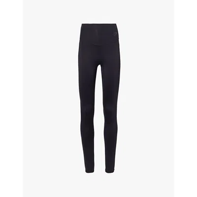 Gymshark Womens Black Elevate High-waist Seamless-front Stretch-recycled Nylon Leggings