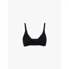 GYMSHARK WOMENS ELEVATE TWIST-FRONT STRETCH-WOVEN BRALETTE BLACK