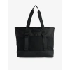 Gymshark Womens Black Everyday Brand-patch Recycled-polyester Tote Bag In Black