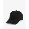 GYMSHARK GYMSHARK WOMEN'S BLACK/BLACK LOGO-EMBROIDERED COTTON CAP