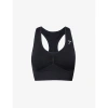 Gymshark Contour Stretch-woven Sports Bra In Gs Black/gs Black Marl