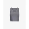 GYMSHARK GYMSHARK WOMEN'S GS BRUSHED GREY EVERYWEAR CROPPED STRETCH-WOVEN TOP