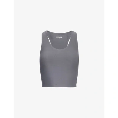 Gymshark Womens Gs Brushed Grey Everywear Cropped Stretch-woven Top