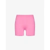 GYMSHARK GYMSHARK WOMENS GS FETCH PINK BRANDED HIGH-RISE STRETCH-WOVEN SHORTS
