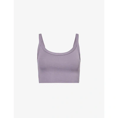 Gymshark Womens Gs Fog Purple Everywear Cropped Stretch-cotton Top
