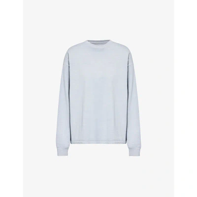 Gymshark Everywear Comfort Brand-print Cotton-jersey T-shirt In Ice Grey/pgmnt Grm D+w