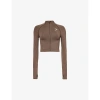 Gymshark Womens Penny Brown Marl Vital Seamless 2.0 Stretch-jersey Zipped Jacket In Penny Brown Marl