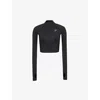 Gymshark Womens Black Marl Vital Seamless 2.0 Stretch-jersey Jacket In Black Marl