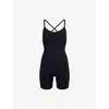 Gymshark Womens Black Strappy All-in-one Jersey Playsuit Xs