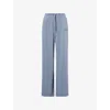 Gymshark Womens Blue Waffle Wide-leg Stretch-woven Trousers In Blue