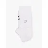 Gymshark Womens White Brand-pattern Pack-of-three Cotton-blend Knitted Trainer Socks In White