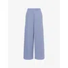Gymshark Womens Bros Worn Blue Marl Rest Day Straight-leg Cotton Joggers In Blue