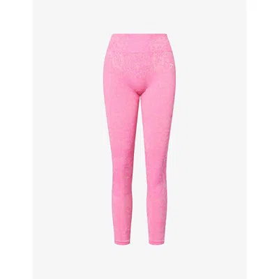 Gymshark Womens Electric Pink/srbet Yllw Adapt Animal X Whitney Leggings Xs