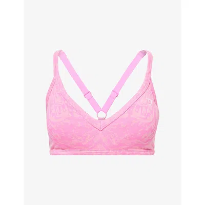 Gymshark Womens Electric Pink/srbet Yllw Adapt Animal X Whitney Sports Bra Xs