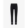 Gymshark Womens Gs Black Contrast Seamless Striped Tapered-leg Mid-rise Stretch-woven Leggings In Gs Black