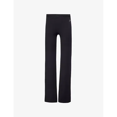 Gymshark Womens  Everyday Flared Stretch-jersey Leggings In Gs Black