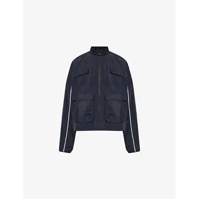Gymshark Womens  X Leana Deeb Piped-trim Woven Jacket In Gs Black