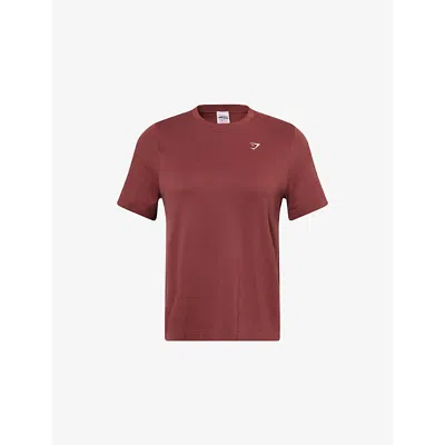 Gymshark Womens Gs Burgundy Brown Everyday Seamless Nylon T-shirt