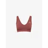 Gymshark Womens  Everyday Seamless Stretch-woven Sports Bra In Gs Burgundy Brown