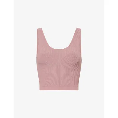 Gymshark Womens Gs Calm Pink Luxe Ribbed Stretch-knit Tank Top
