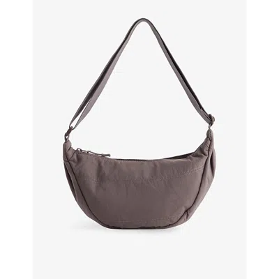 Gymshark Womens Gs Cool Brown Pleat Nylon Crossbody Bag In Pattern