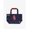 Gymshark Womens Gs Heavy Blue Collegiate Branded Cotton-canvas Tote Bag
