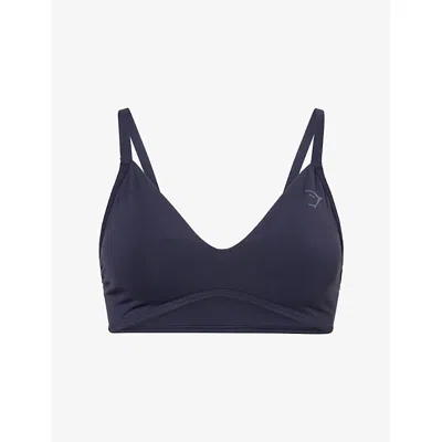 Gymshark Womens Gs Heavy Blue Soft Sculpt Sports Bra Xs In Black