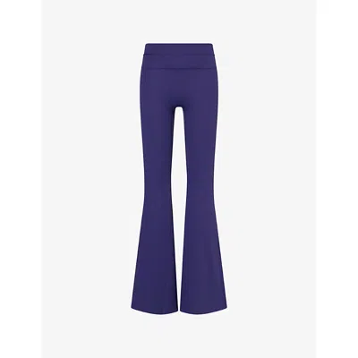 Gymshark Womens  Crossover Back Flared Studio Leggings In Purple