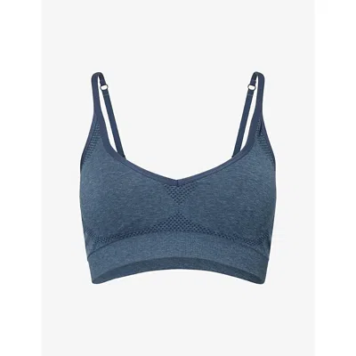 Gymshark Womens Gs Stealth Blue/ Marl Vital Seamless Sports Bra
