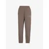 Gymshark Womens Collegiate Brand-print Tapered-leg Mid-rise Cotton-blend Jogging Bottoms Gs Camo Brown In Gs Camo Brown