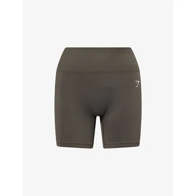 Gymshark Womens  Everyday Seamless High-rise Stretch-woven Shorts In Green