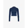 Gymshark Womens Everyday Seamless Stretch-jersey Track Top Gs Navy In Blue