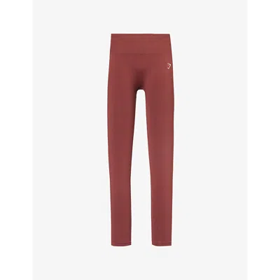 Gymshark Womens Everyday Seamless Stretch-woven Leggings Gs Burgundy Brown