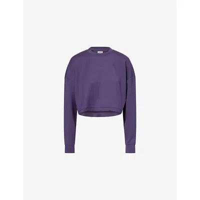 Gymshark Womens  Flow Long-sleeve Jersey Sweat Top In Purple