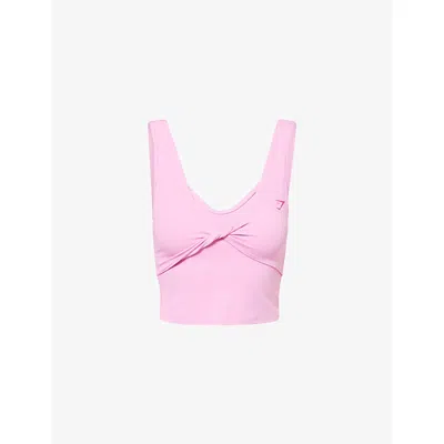 Gymshark Womens Gs Focus Pink Form Cross Over Back Stretch-jersey Tank Top